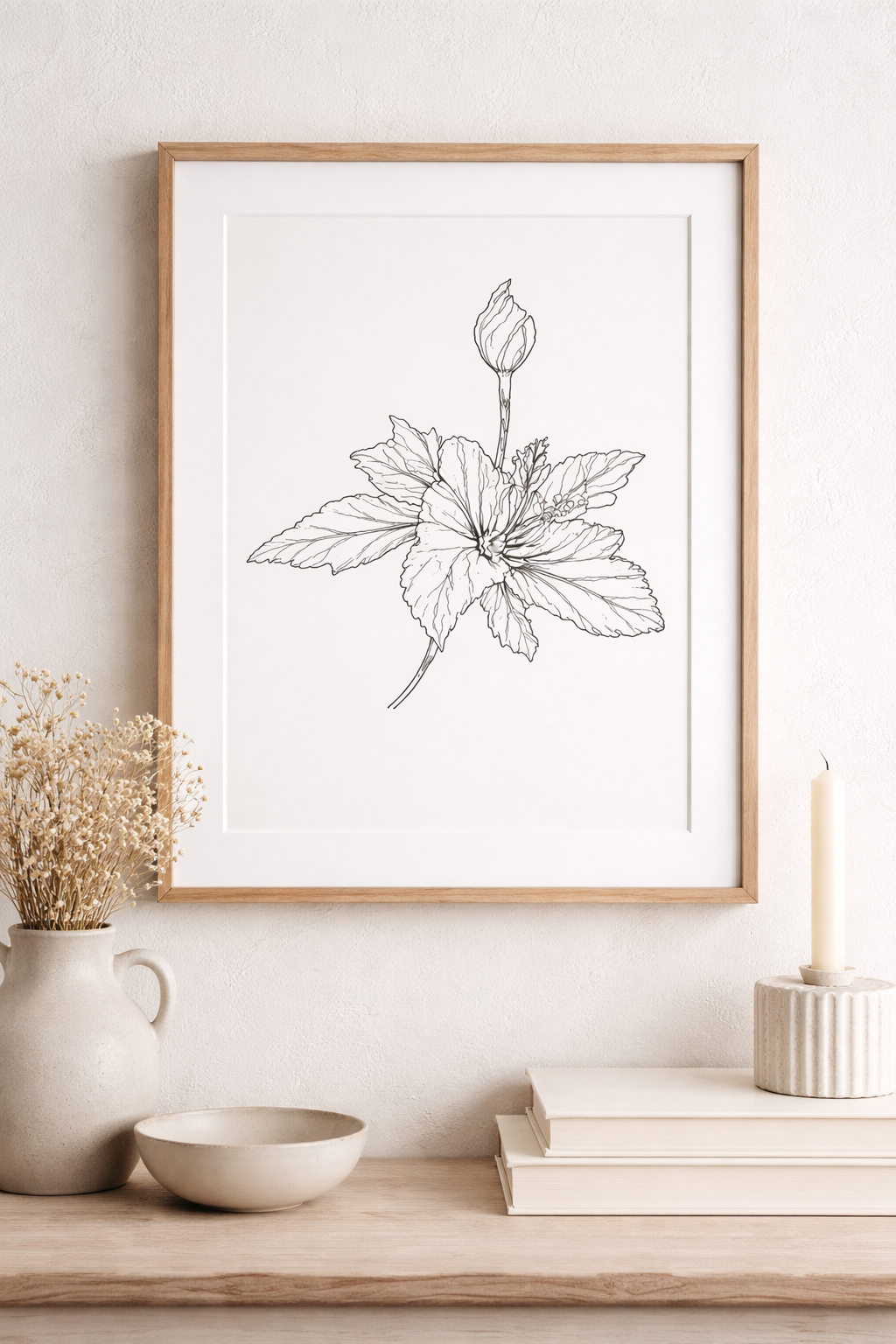 Wildflower Botanical Line Art - Minimalist Floral Wall Art
