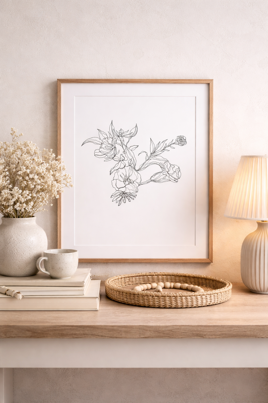 Meadow flower Line Illustration- Minimalist Floral Wall Art