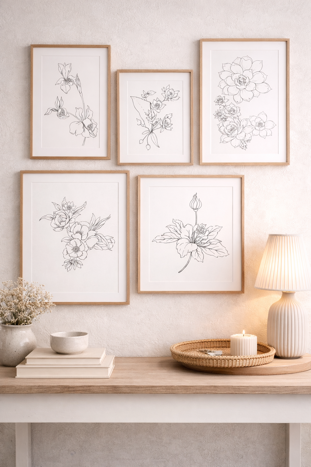 Meadow flower Line Illustration- Minimalist Floral Wall Art